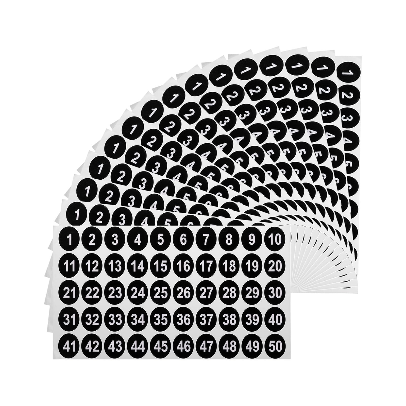 Numéros consécutifs 1 à 50 en vinyle pour organiser la classe et le bureau