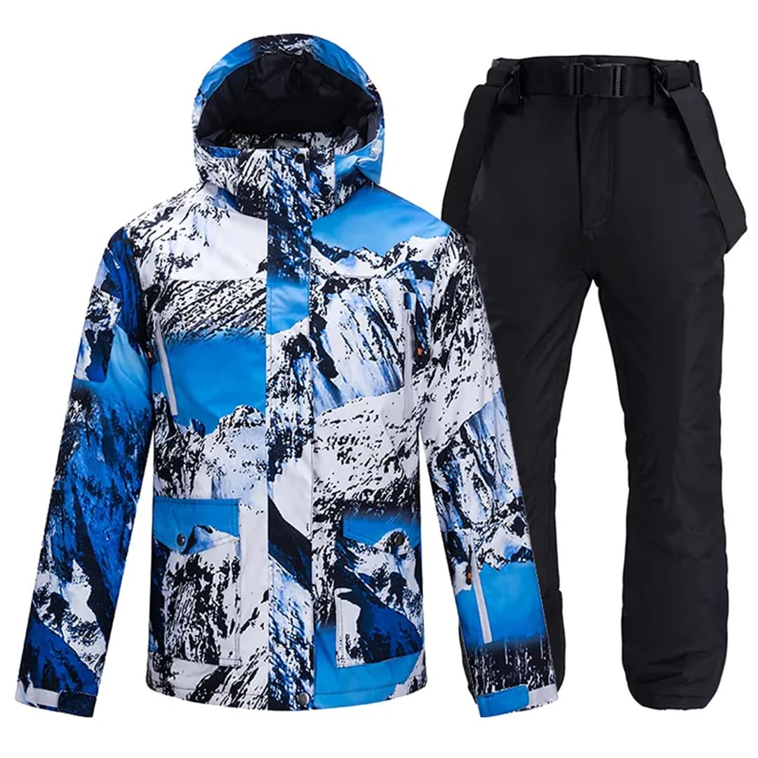 Męski zimowy outdoorowy sport śnieg narciarstwo zestaw Camo1 termiczne wodoodporne wiatroszczelne kurtki i spodnie snowboardowe, Kolor06, M