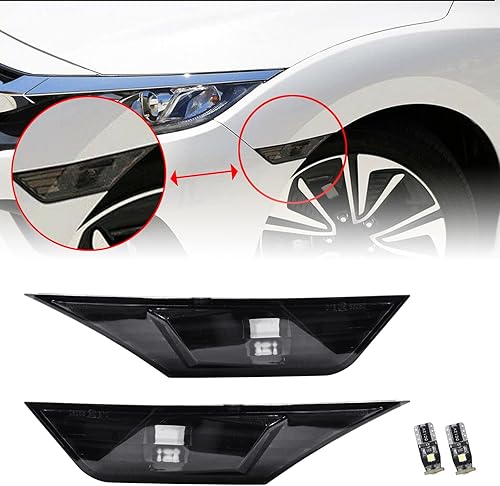 Lámpara de luz de marcador lateral, bombilla LED completa, luz de marcador lateral frontal compatible con Honda Civic Sedan Coupe Hatchback
