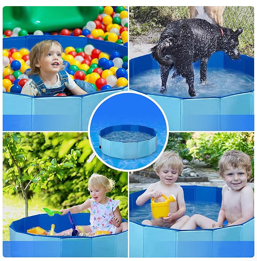 BPS Piscina Plegable para Mascotas Perros 80×20 cm Bañera Portátil de PVC Resistente con Drenaje Ideal para Mascotas BPS-15900