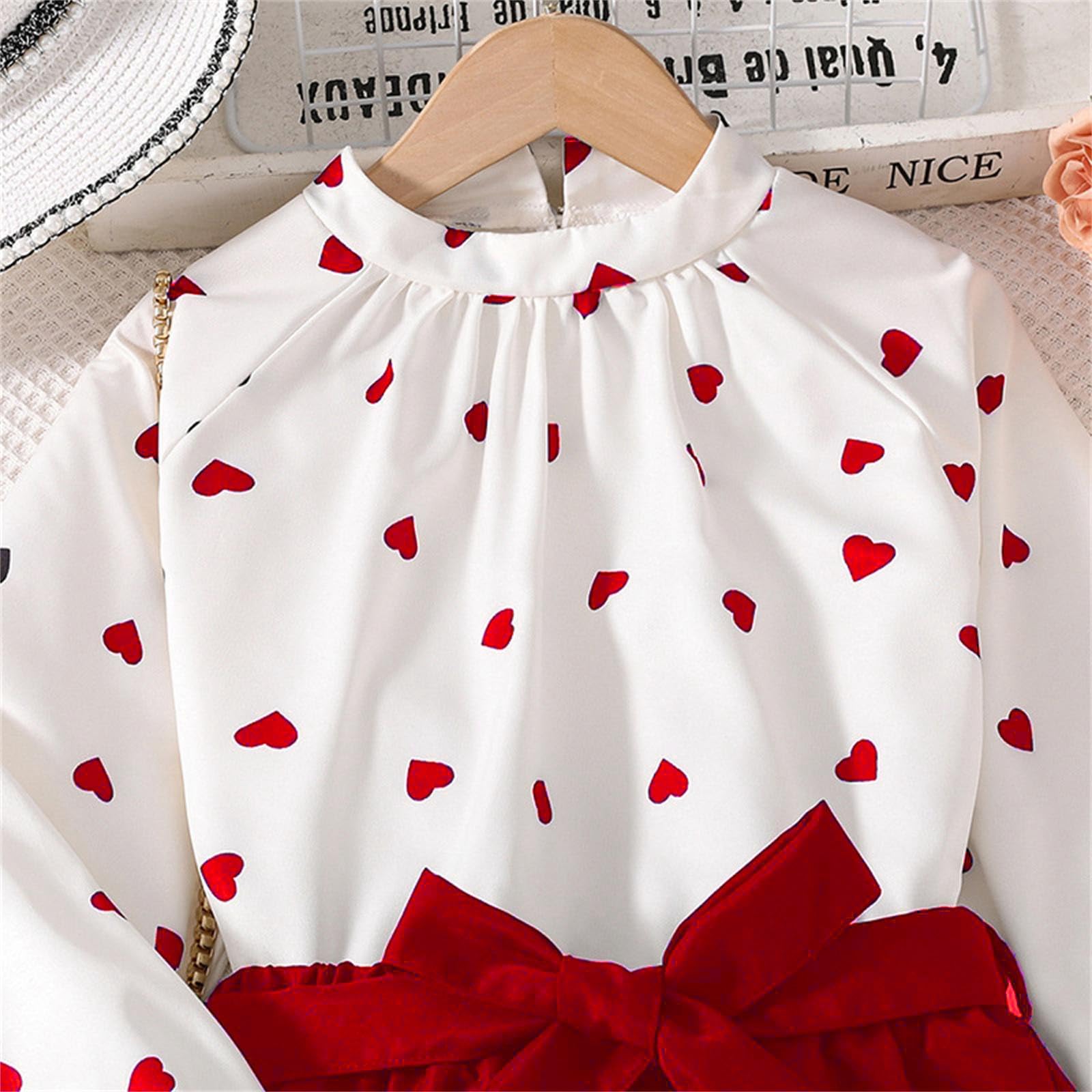 Generisch Bekleidungssets Mädchen Kinderkleidung 2024 Frühlingskinderkleidung Kinderkleidung Liebesbedruckter Langarmanzug