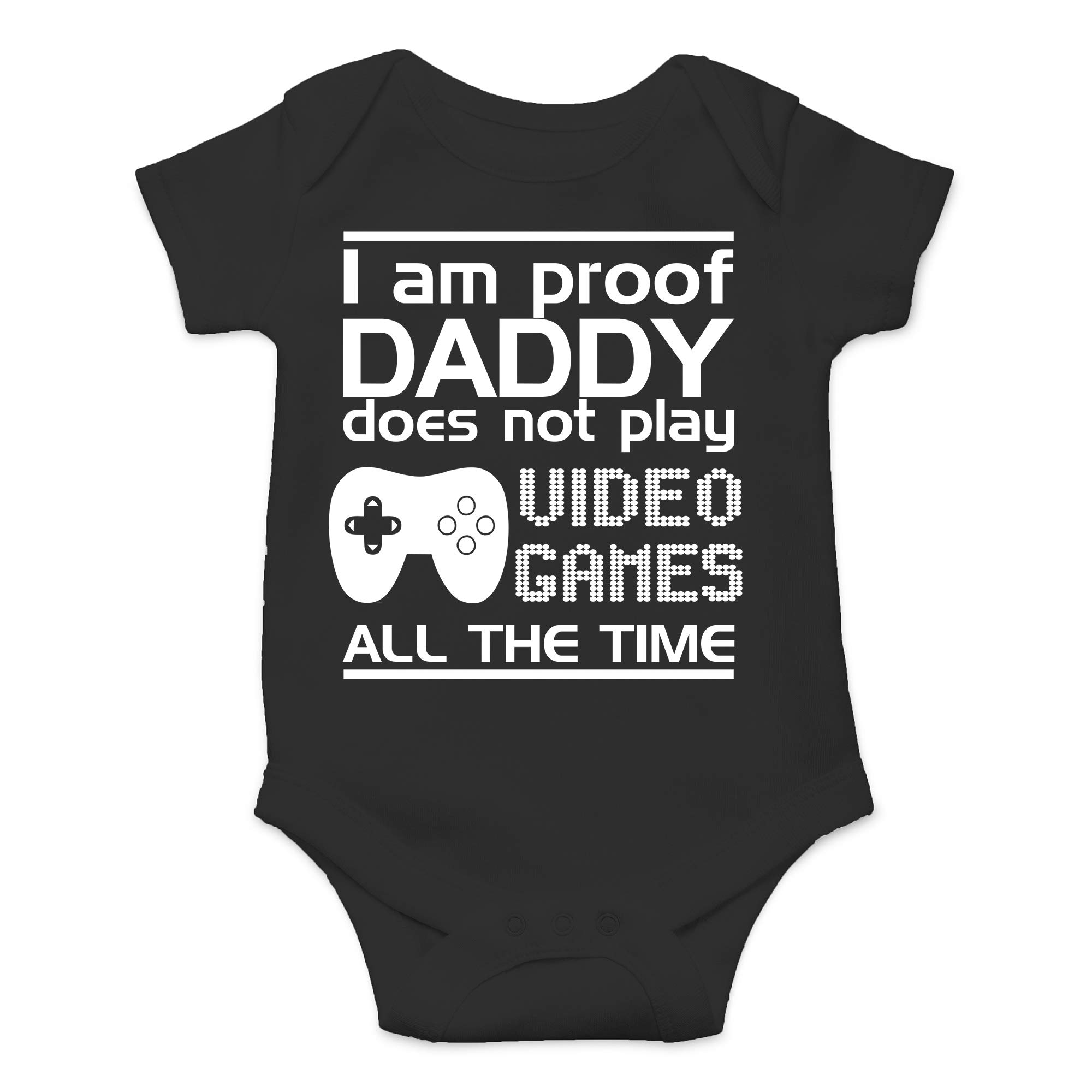 CBTwear Proof Daddy Does Not Play Video Games All the Time - Baby Clothes - Funny Newborn Bodysuit Outfits for Boys and Girls