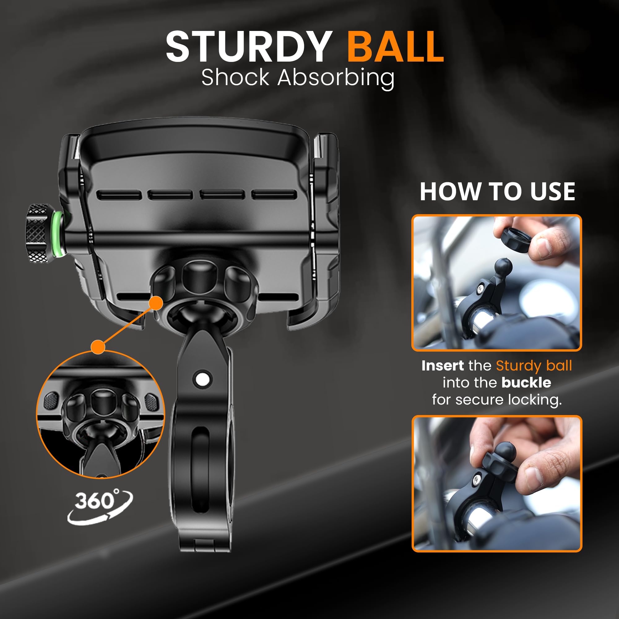 Bike Phone Mount - 360 Rotation Jaw Grip -3