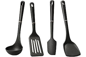 4-Piece Matte Black Kitchen Utensil Set by Meyer Cookware