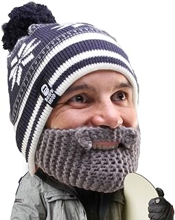 Beard Head Stubble Bumper Beard Beanie - Original Handmade Knit Hat and Removable Beard