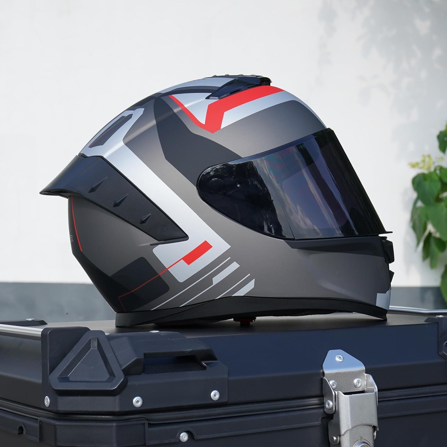 Full Face Motorcycle Helmet,Helmets for Adults Motorcycle, MG611 Motorbike Racing Street Bike Helmets with Black Visor for Men Women,DOT Approved (Matte Gray Cloud, XL) - Image 4