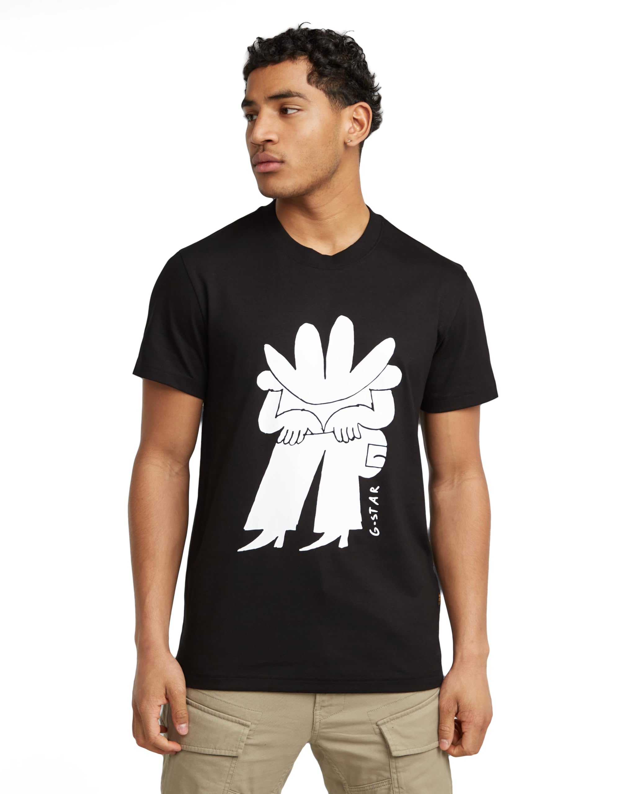 G-Star Men's Black (Dk Black D25687-C336-6484) Boots Illustration T-Shirt, S