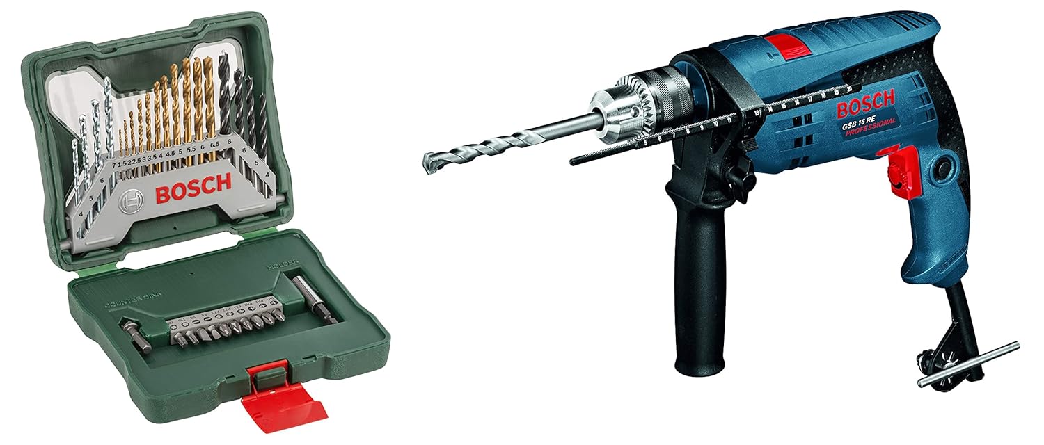 Bosch X30Ti Drill Bit and Driver Bit Set (30Pieces)+Bosch GSB 16RE