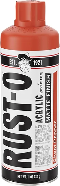 Rust-Oleum Rust-O Acrylic Artist Spray Paint, 11 oz, Matte Ghost Pepper
