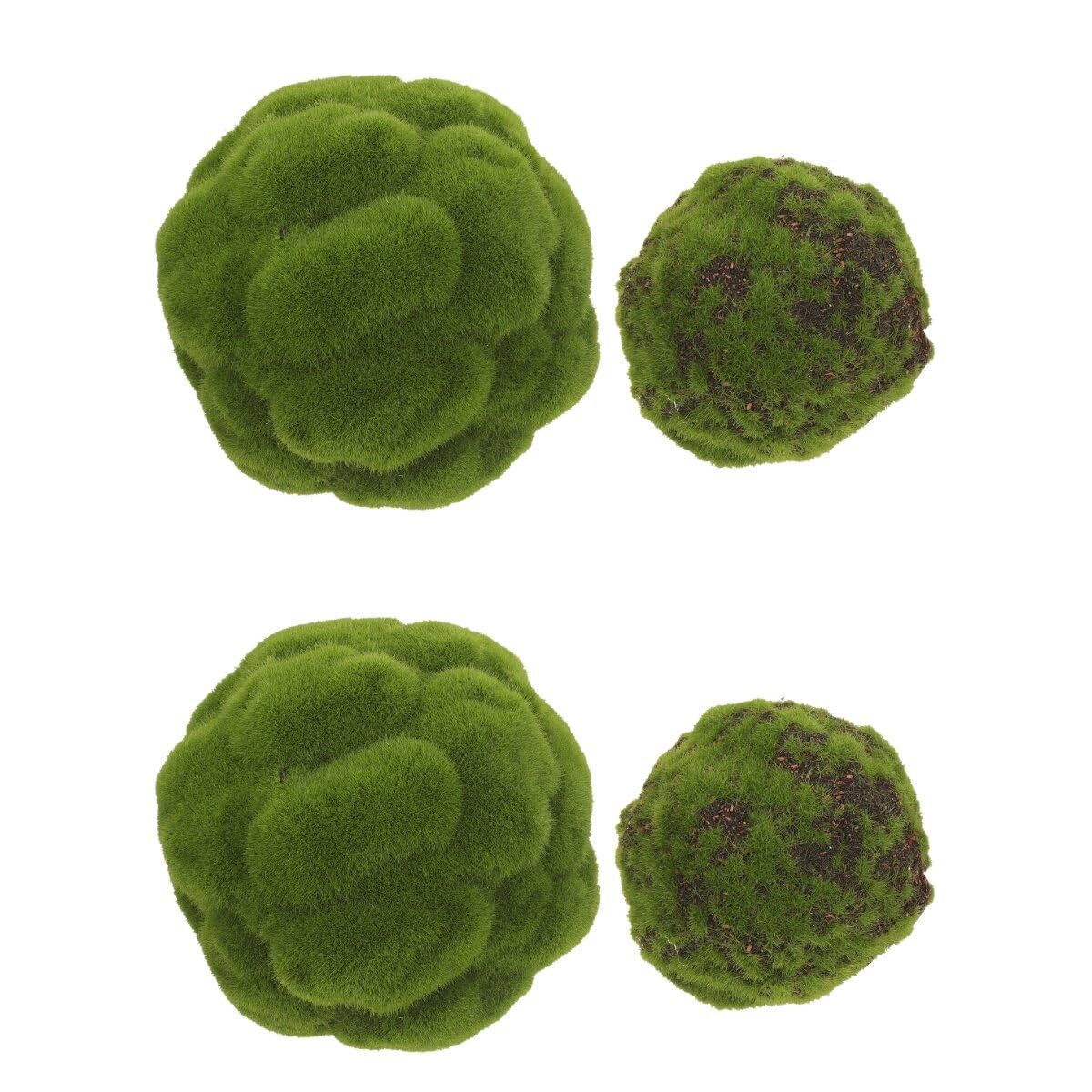 Cabilock 4Pcs Imitation Moss Rocks Simulated Green Moss Balls Decorative Garden Topiary Tree Moss Covered Topiary Ball Wedding Party Decoration