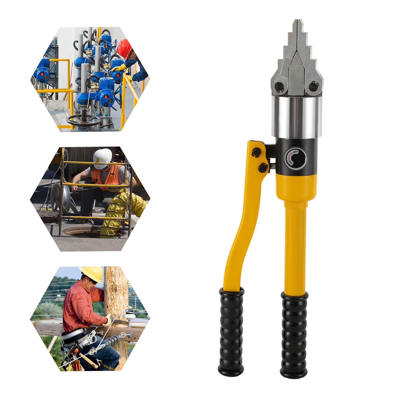 Separador hidráulico de brida 8 T 30 mm Manual hidráulico Prensa Alicates Separador adecuado para la reparación y construcción de tuberías, la expansión y separación de objetos, etc (amarillo)