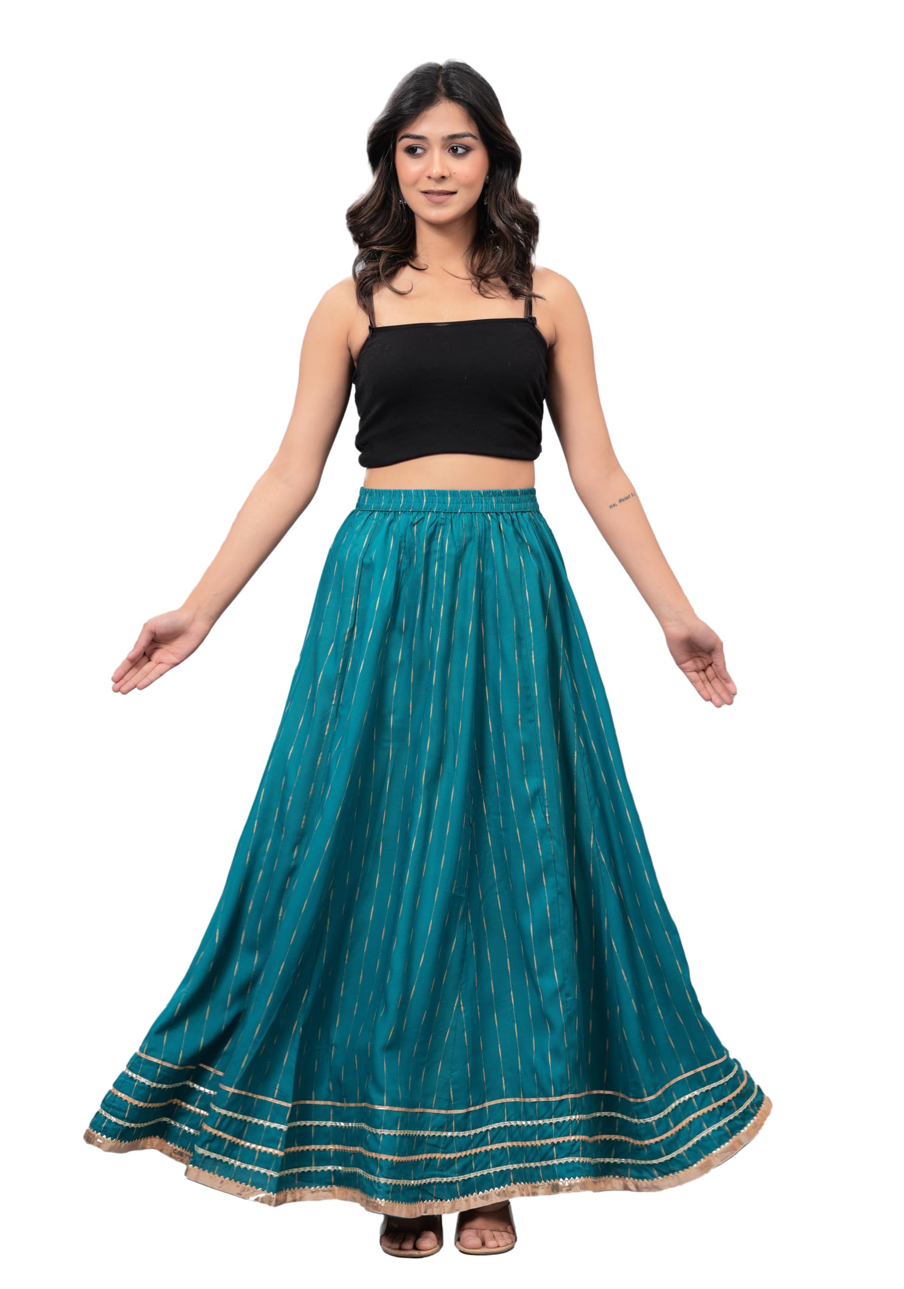 clothy n wave Women's Rayon Printed Flared Skirt (Skirt166)-picture-16