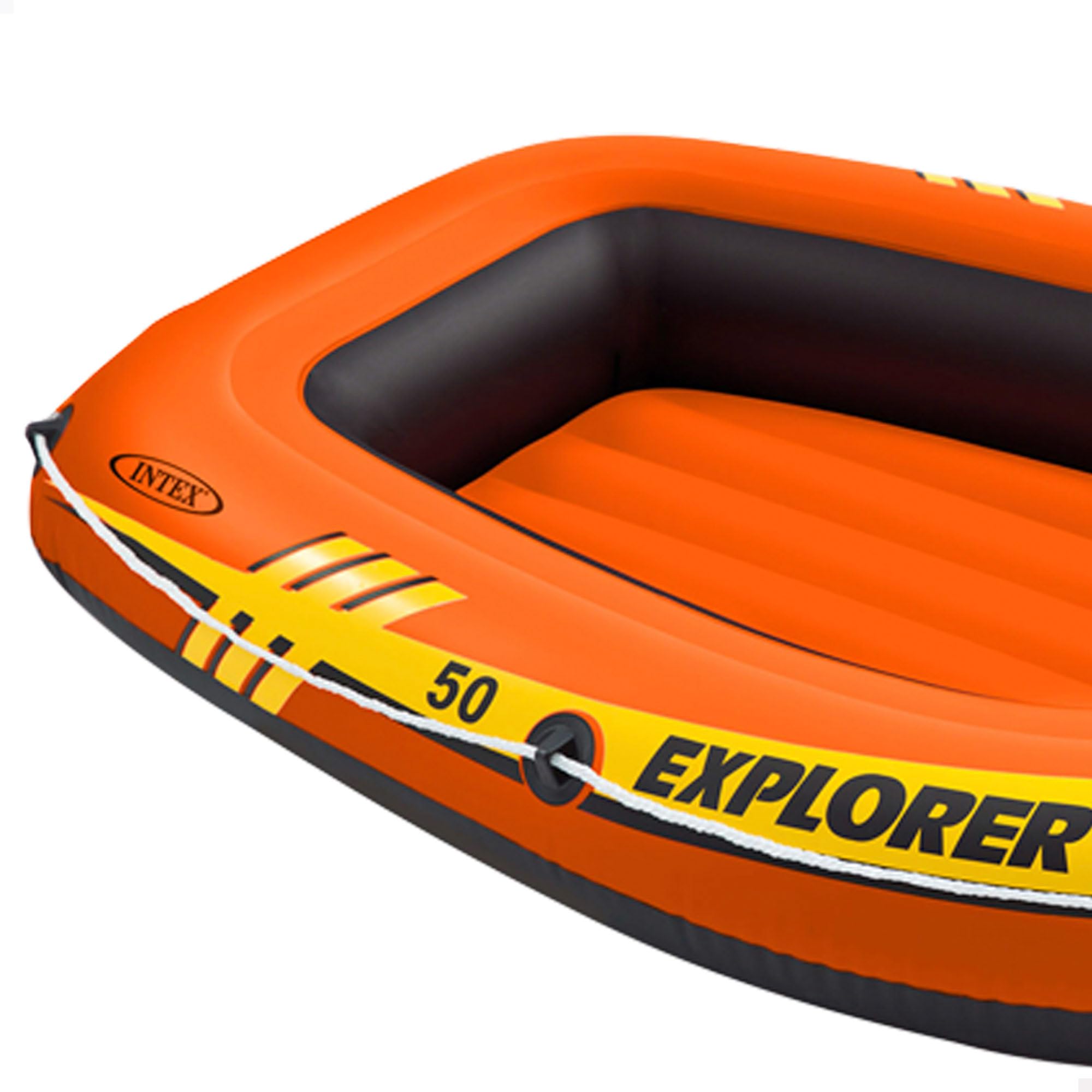 INTEX Bateau Explorer Pro 50 sans Rames, Orange, 137 x 85 x 23 cm