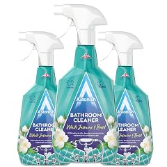 Astonish Streak Free Foaming Bathroom Cleaner Spray Bottle 3 Pack - Deep Cleaning White Jasmine Basil Scented Spray