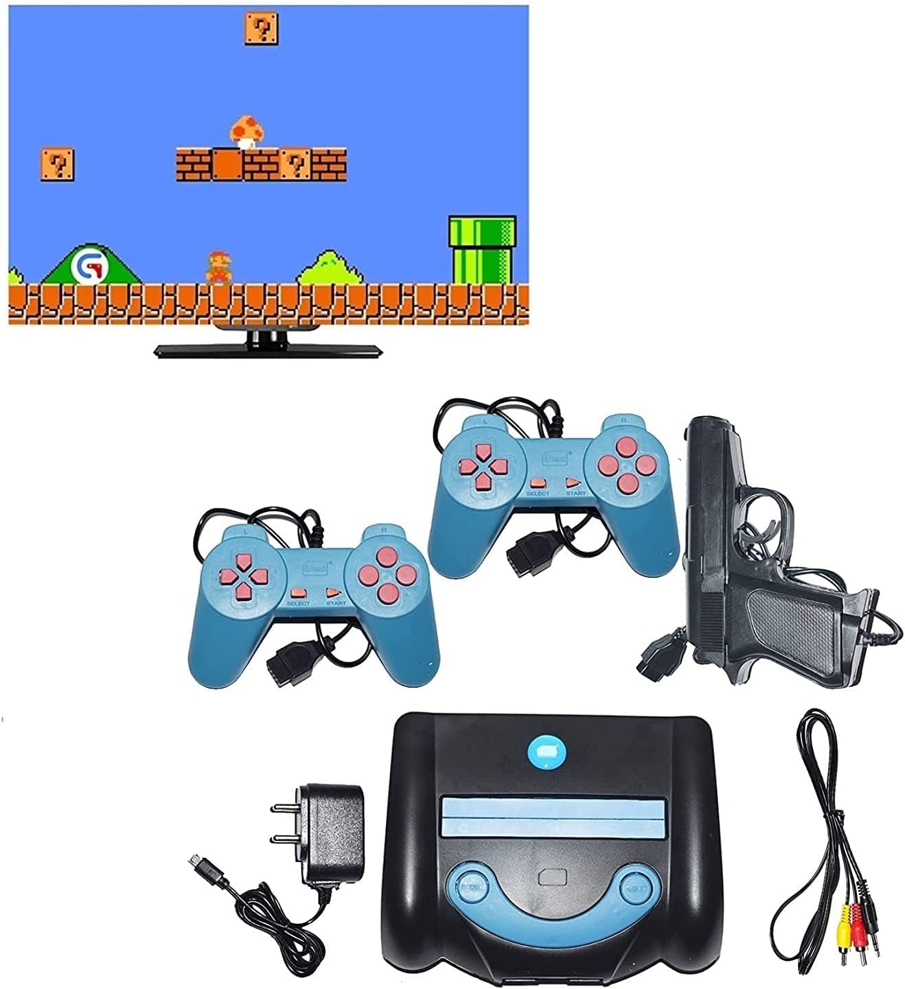 Trendy 8 Bit LCD Plug Tv Video Gaming Console with Classic Inbuilt Game Like Super Mario Bros, Contra, Double Dragon 2, Duck Hunt, F1 Race ETC for Game Lovers-2102
