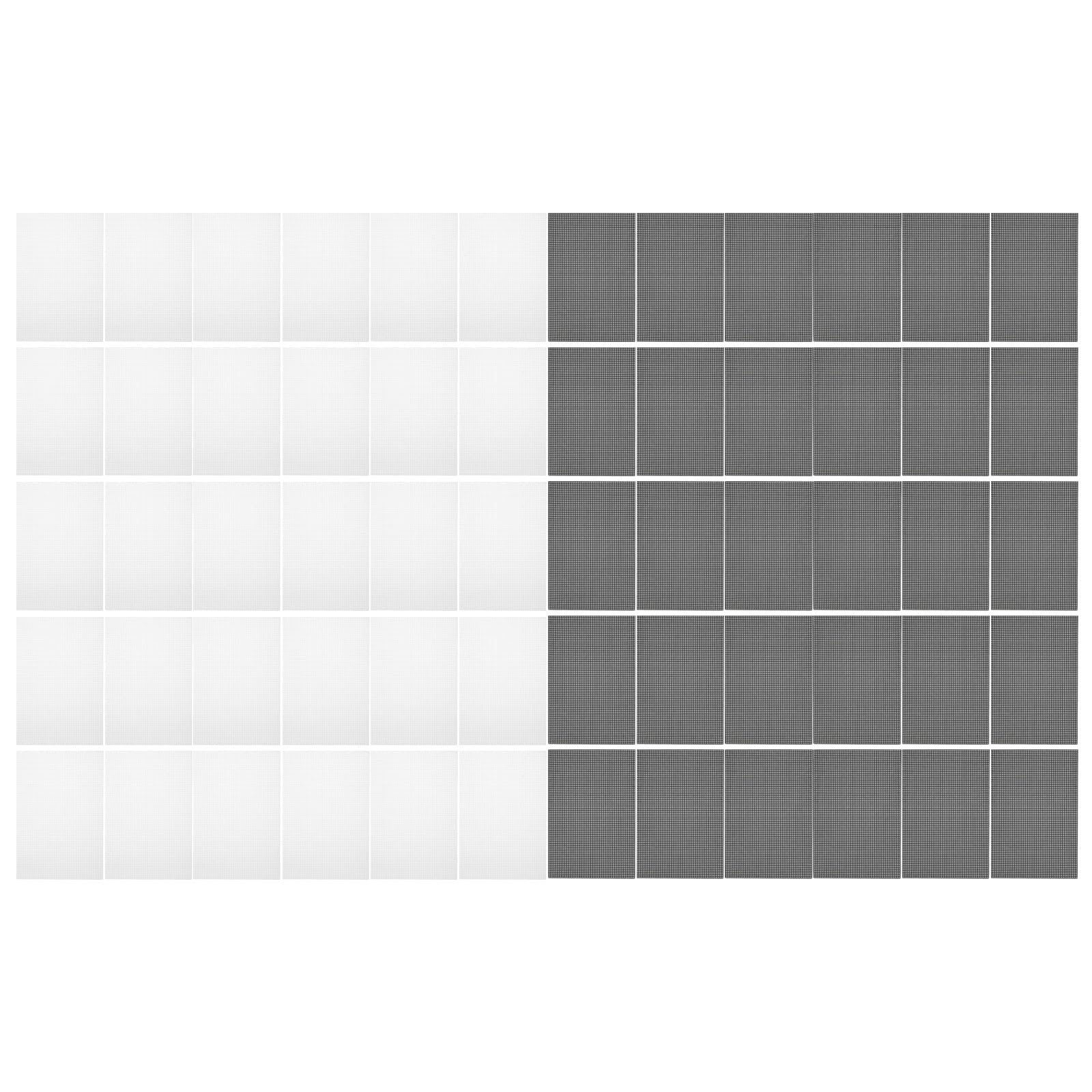 Limtula 30Pcs Embroidery Canvas Sheets White and Black Net Board 30X20cm for Knitting and Embroidery Project Net Framework Sheets