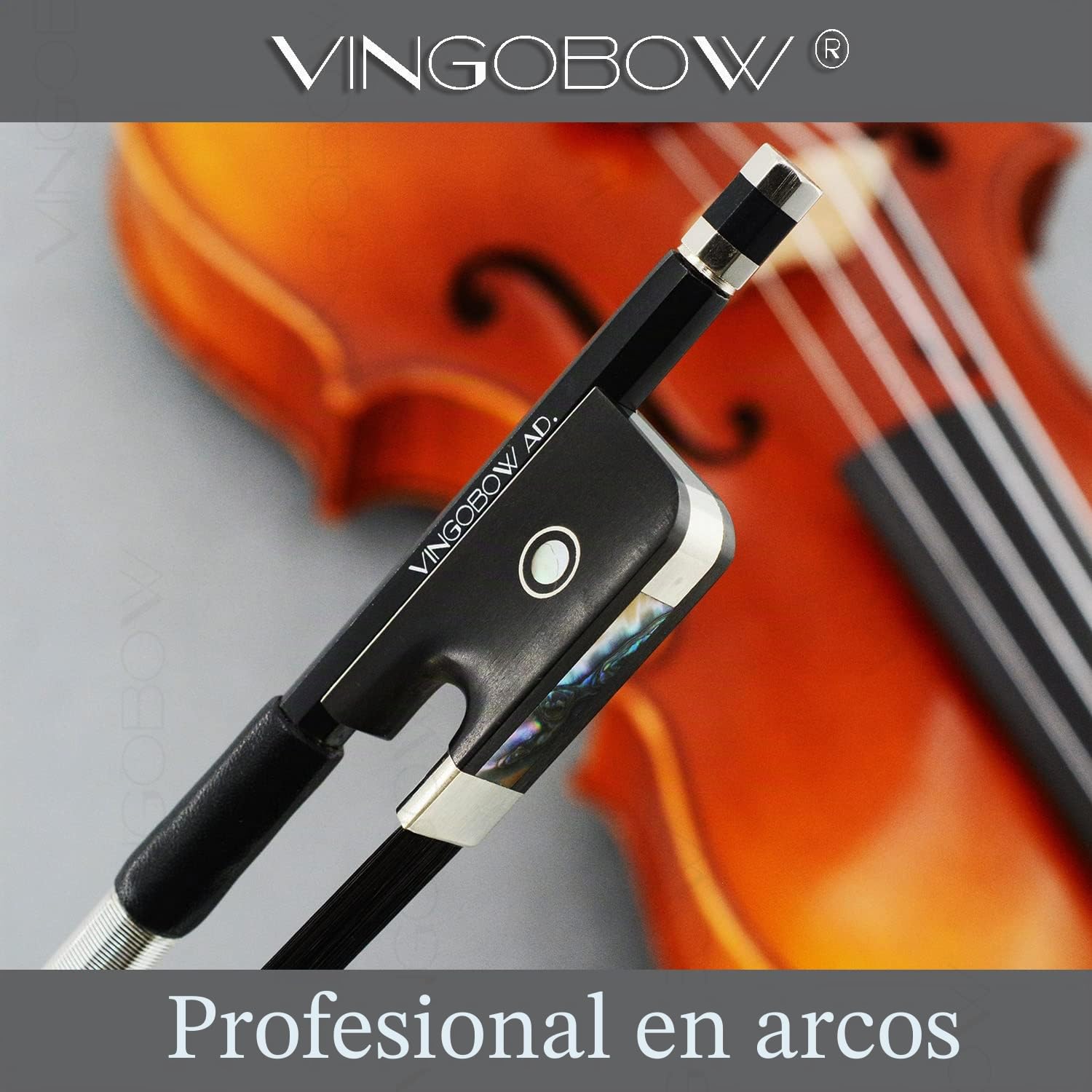 Arco de viola de fibra de carbono avanzado, pelo de caballo negro para un tono salvaje y fuerte