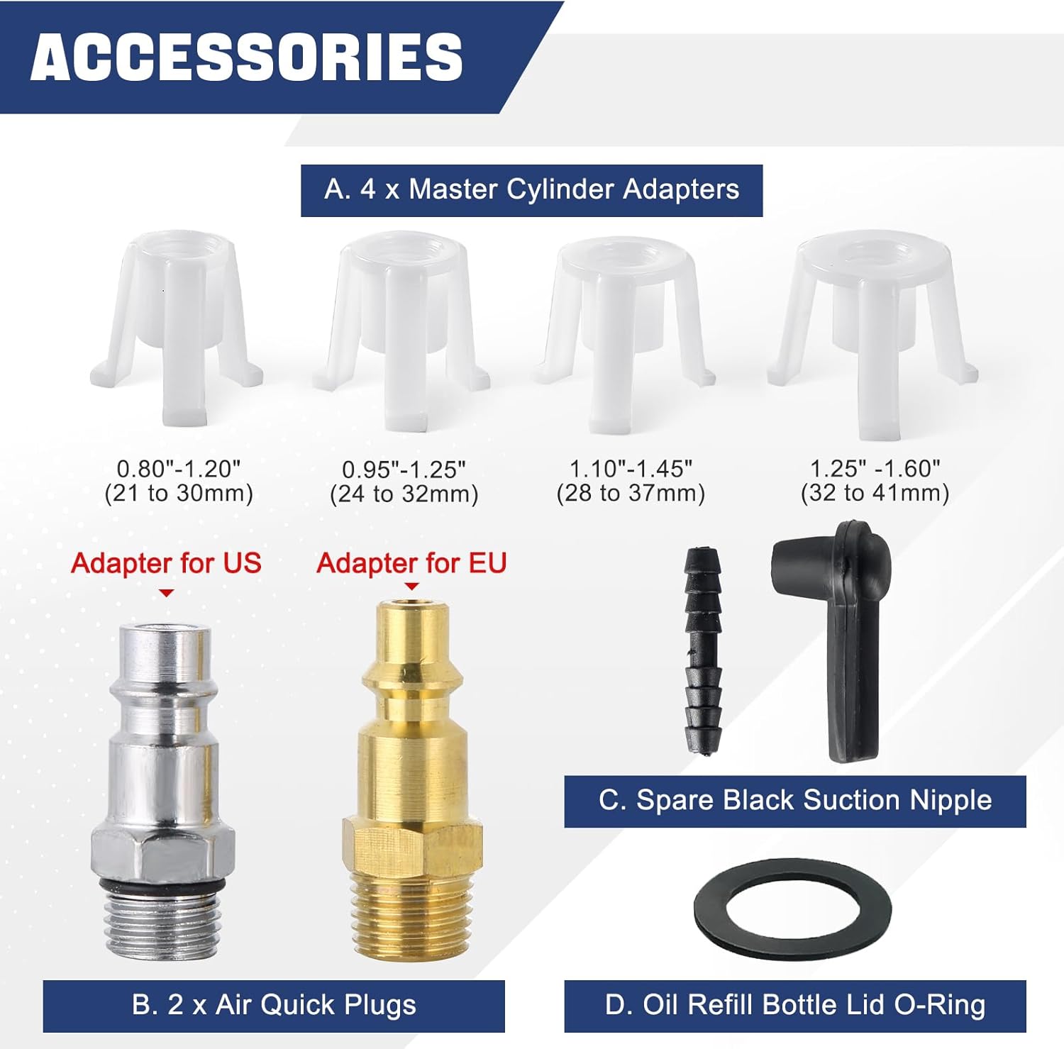 DASBET 24pcs Heavy Duty Disc Brake Caliper Tool & Pneumatic Brake Fluid Bleeder Tool