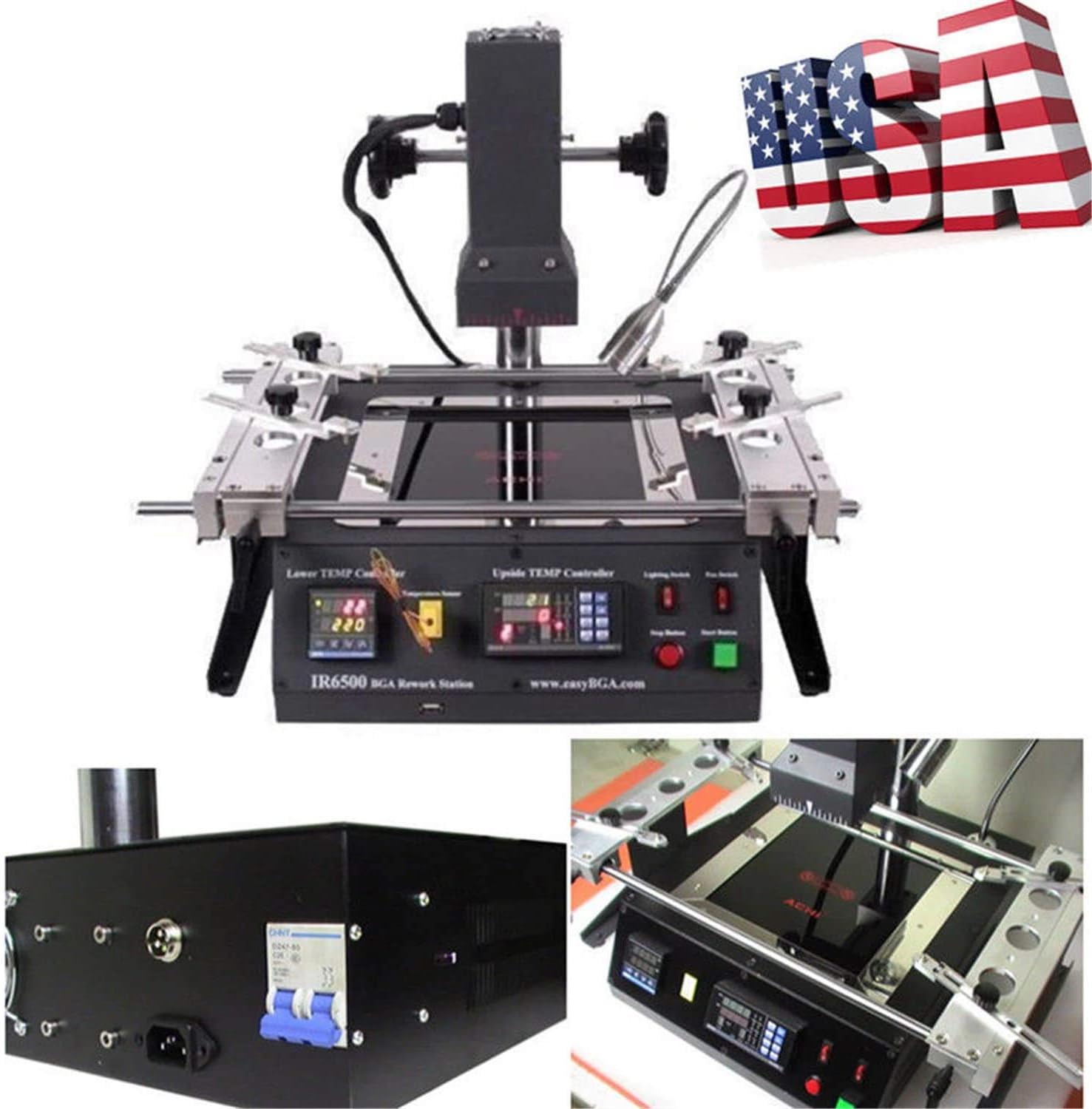BGA Rework Station Soldering Stations Machine 1250W IR6500 Infrared BGA Rework Station Repair Heating Reball Soldering Welding Welder Fit Xbox360 PS3