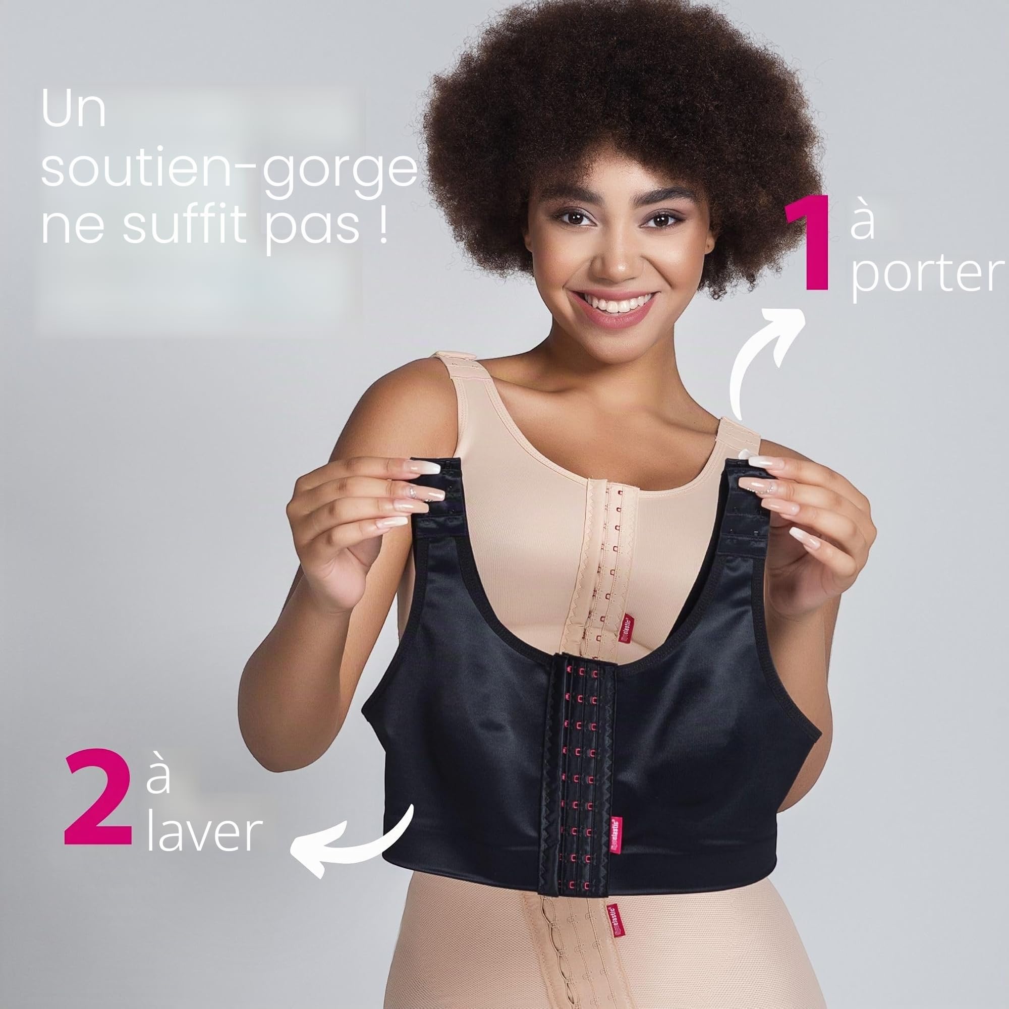 LIPOELASTIC PI Extra – Brassière Post-opératoire, Soutien-Gorge de Compression après Chirurgie Mammaire,Fermeture Frontale