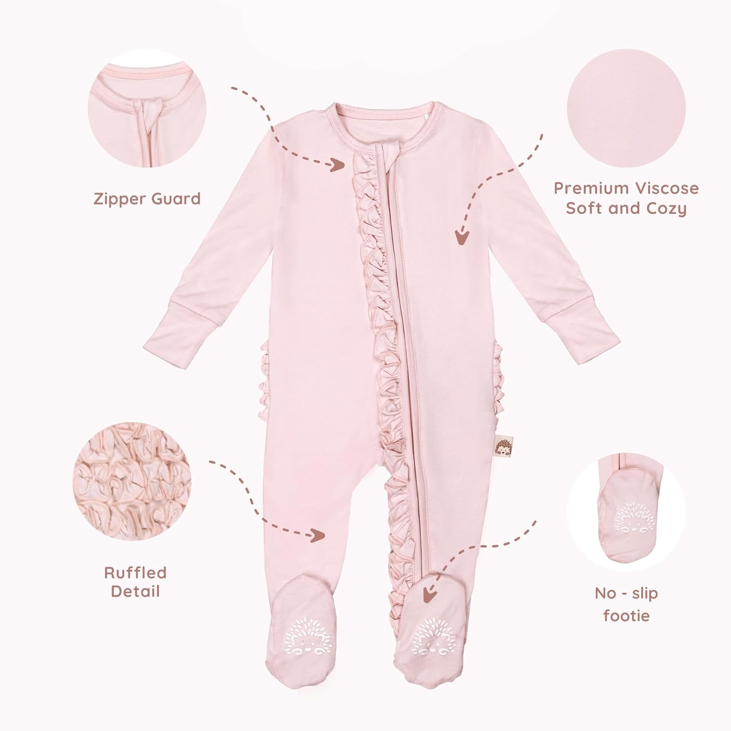 フリル付きジッパーフーティ - ボタニカルコレクション