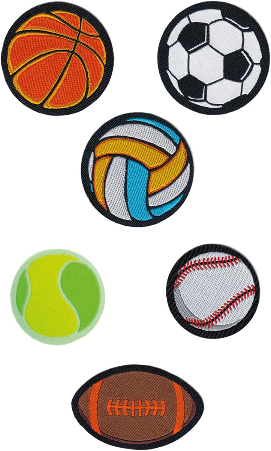 ÜTÜ İLE YAPIŞAN DOKUMA ARMA SETİ PATCH TOP, TOPLAR, FUTBOL, BASKETBOL, TENİS, VOLEYBOL TOPU