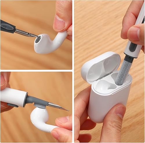 Miniatura 5 de Kit de limpieza de auriculares de 2 piezas, bolígrafo de limpieza multifunción con esponja de flocado de cepillo suave, adecuado para auriculares