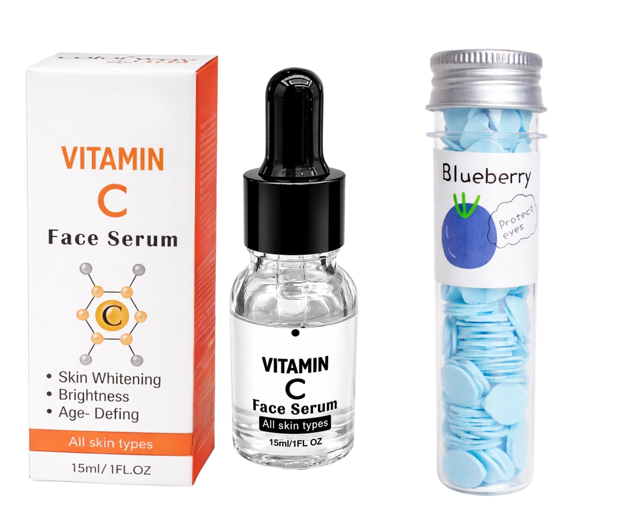 Ultimate Hygiene & Glow Combo - Vitamin C Face Serum (15ml) for Skin Brightening & Portable Blueberry Paper Soap Sheets (Tube) - Travel-Friendly Skincare Kit for All Skin Types-image-37