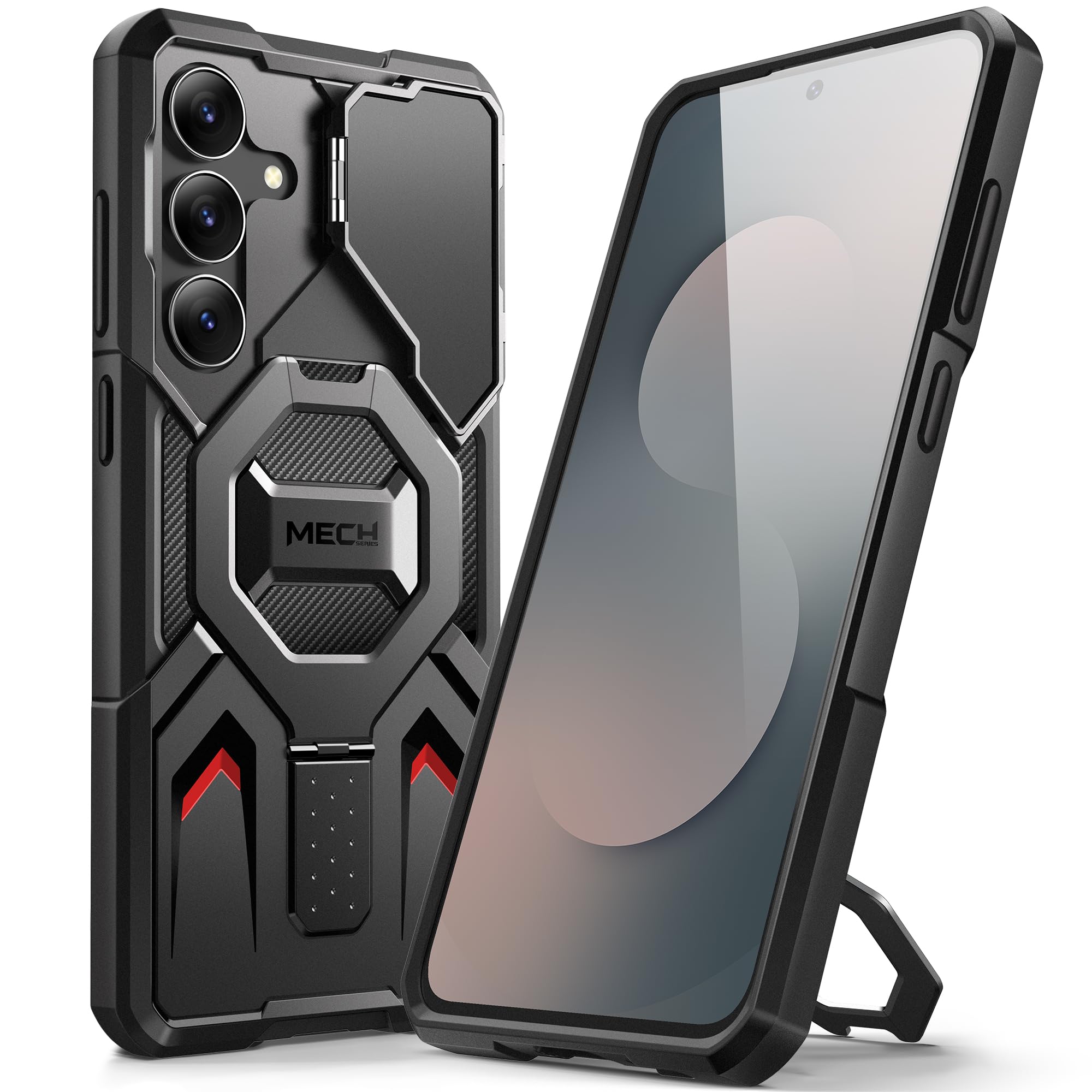 TONGATE Magnetic for Samsung Galaxy S25 FE Case with Screen Protector, [Compatible with MagSafe][Camera Protective Cover][Military-Grade Protection] Ring Stand Phone Case for S25 FE 6.7", HD Black S25fe HD Black Samsung S25 FE