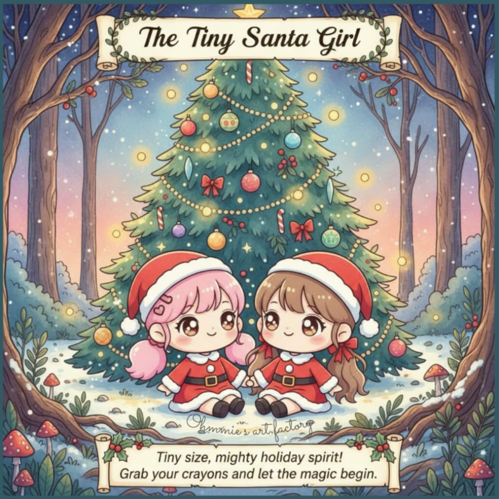The Tiny Santa Girl: Tiny size, mighty holiday spirit! Grab your crayons and let the magic begin.