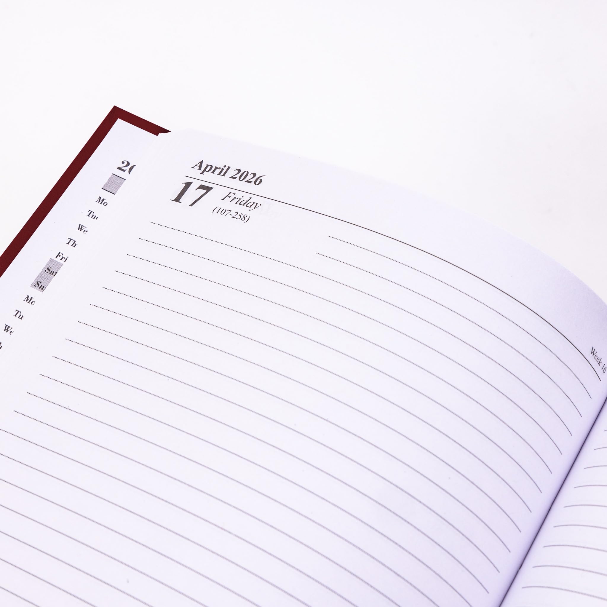 evelay 2026 Diary A4 A5 Day to Page Hardback Full Year Planner Organiser Journal (A4 Page a Day, Red) - Image 4