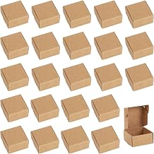 50Pcs Gift Boxes 1.6x1.5x0.7inch Foldable Brown Aircraft Boxes Jewelry Packaging Box Paper Shipping Mailing Box for Bridesmaid Birthday Party Gift Wrapping