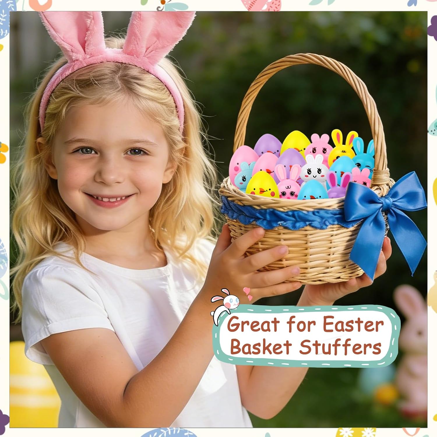 16 Pack Easter Toys Jumping Popper: Easter Basket Stuffers for Toddlers Kids, Spring Launcher Bulk Easter Egg Fillers, Party Favors Gifts for Classroom Boys Girls