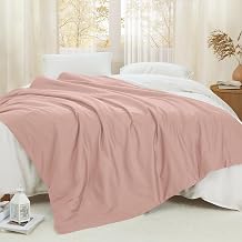 KKJIAF Dusty Pink Cotton Duvet Cover for Weighted Blanket 60"x80", Soft & Breathable Weighted Blanket Duvet Cover with Inner Ties & Zipper Closure, Blanket Not Included