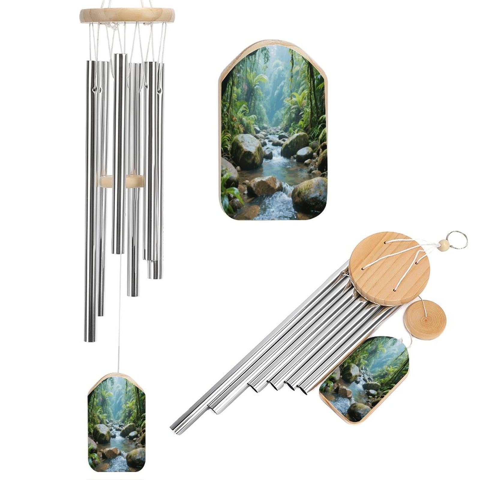 Rainforest Stream Beach Wind Chimes for Outdoor Large Deep Tone Aluminium Wind Chimes Soothing Melodic Sound 20.5" Hanging Metal Windchimes Outdoors Decor for Patio Porch Yard