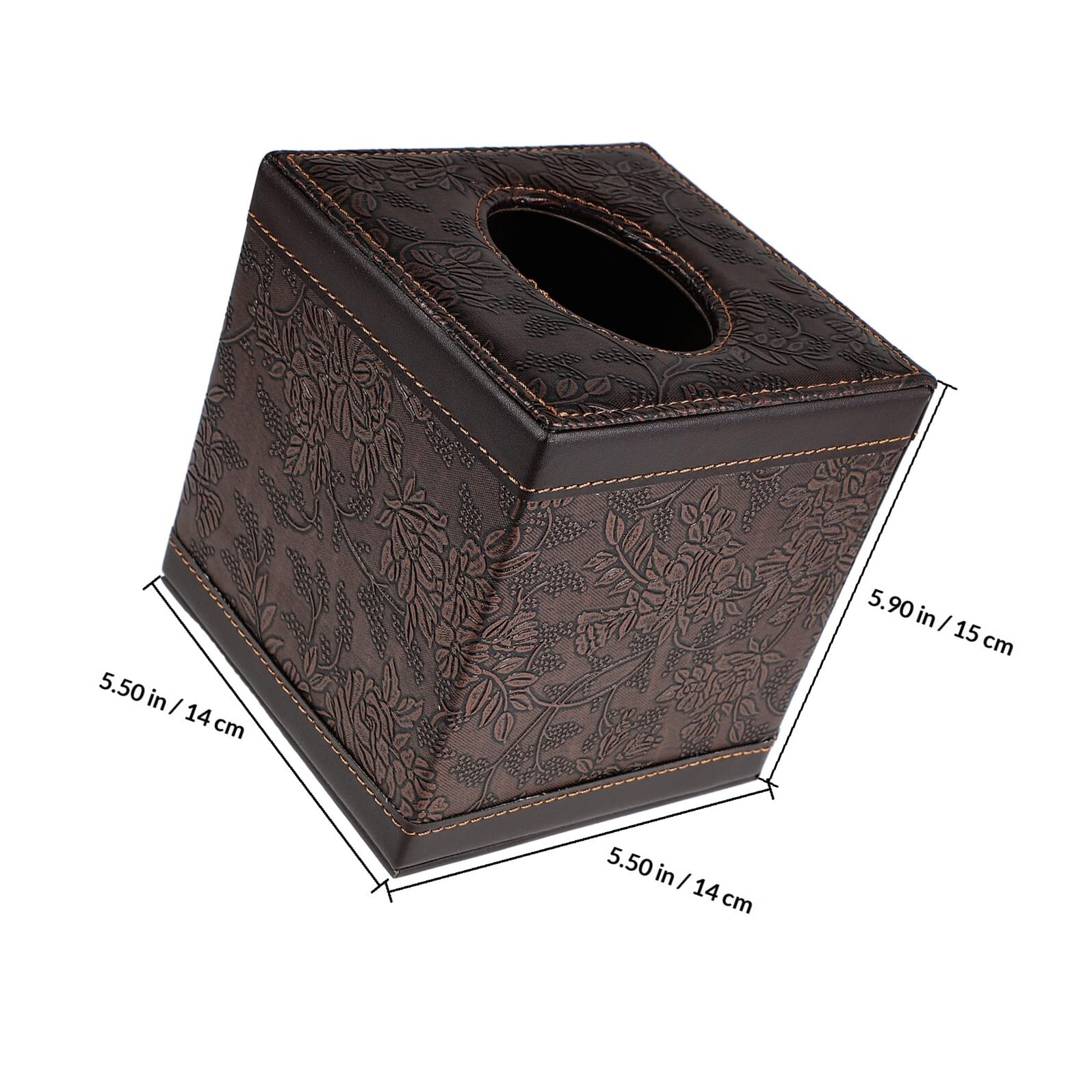 Porta Fazzoletti Quadrato Dispenser di Carta per Bagno e Comodino Contenitore Decorativo in Pelle Design Compatto