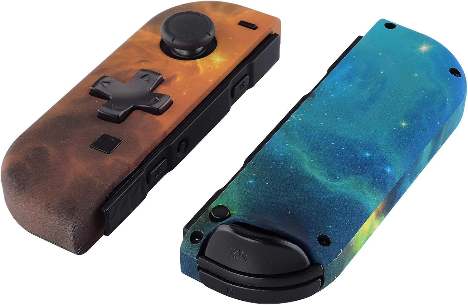 eXtremeRate Orange Star Universe Joycon Handheld Controller Housing (D-Pad Version) with Full Buttons, DIY Replacement Shell Case for Nintendo Switch & Switch Oled Joy-Con – Console Shell NOT Included