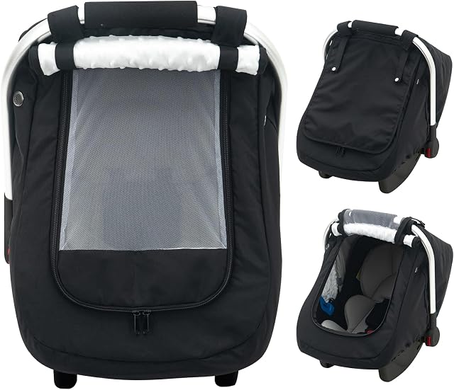 Couverture de siège de voiture pour bébé imperméable, housse de siège pour voiture chaude pour le temps froid, canapé de voiture bébé avec 2 Vents respirables, 3D Couverture de porte-bébé Mink Dot pour garçons & Filles