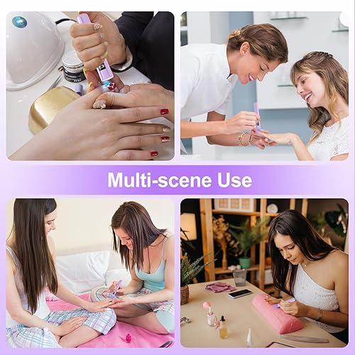 Miniatura 9 de Mini lámpara UV para uñas de gel, luz UV de mano Asimebesty para uñas, lámpara LED portátil para uñas, lámpara de uñas LED recargable inalámbrica U