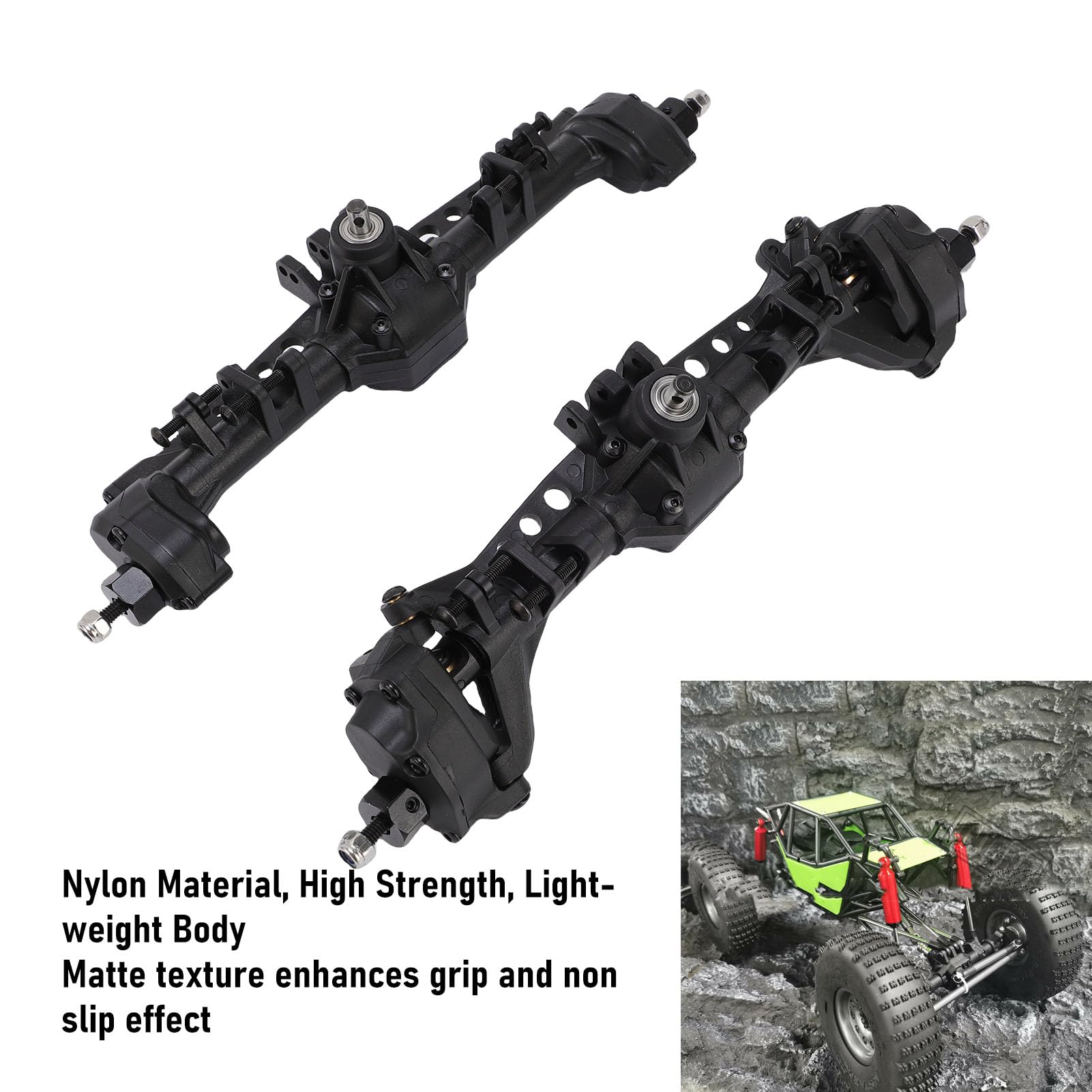 BRRNOO Zestaw Osi Przedniej i Tylnej, Ulepszony, do Axial SCX10 II 1 10