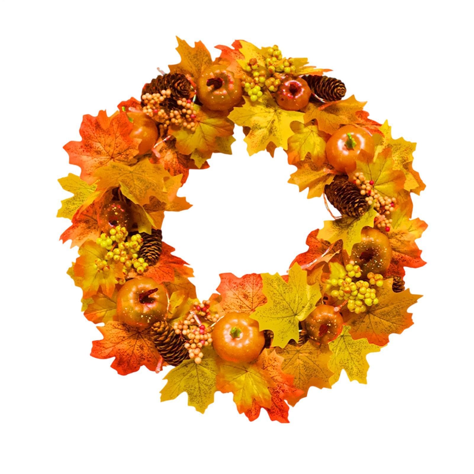 Corona Autunnale Ghirlanda di Zucche Artificiali con da 45 cm