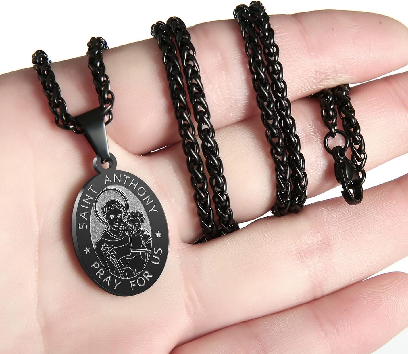 Zocomi Catholic First Communion/Confirmation Gifts for Boys Men,Saint Christopher/Michael/Anthony/Jude/Joseph Medal Necklace，Oval Saint Patron Medal Religious Amulet Gifts - Image 5