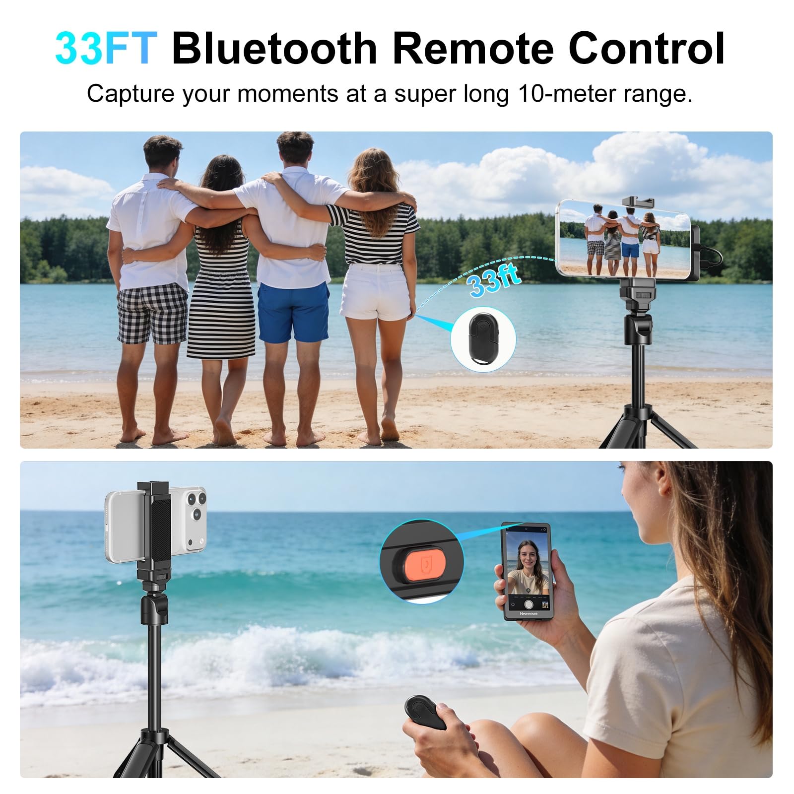 Newmowa 4,95 Zoll Telefon Vlog Selfie Monitorbildschirm, Telefon Rückkamera Zubehör für Teleprompter Live Stream Selfie Vlog TikTok, Kompatibel mit iPhone(Unterstützt Kabelgebundene 4K 30fps Aufnahme)