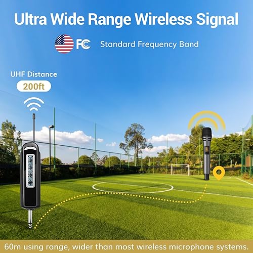 Miniatura 23 de TONOR Wireless Microphones, UHF Dual Karaoke Microphone System, Microfonos Inalambricos with Rechargeable Receiver, Cordless Dynamic Mic Micro Kit