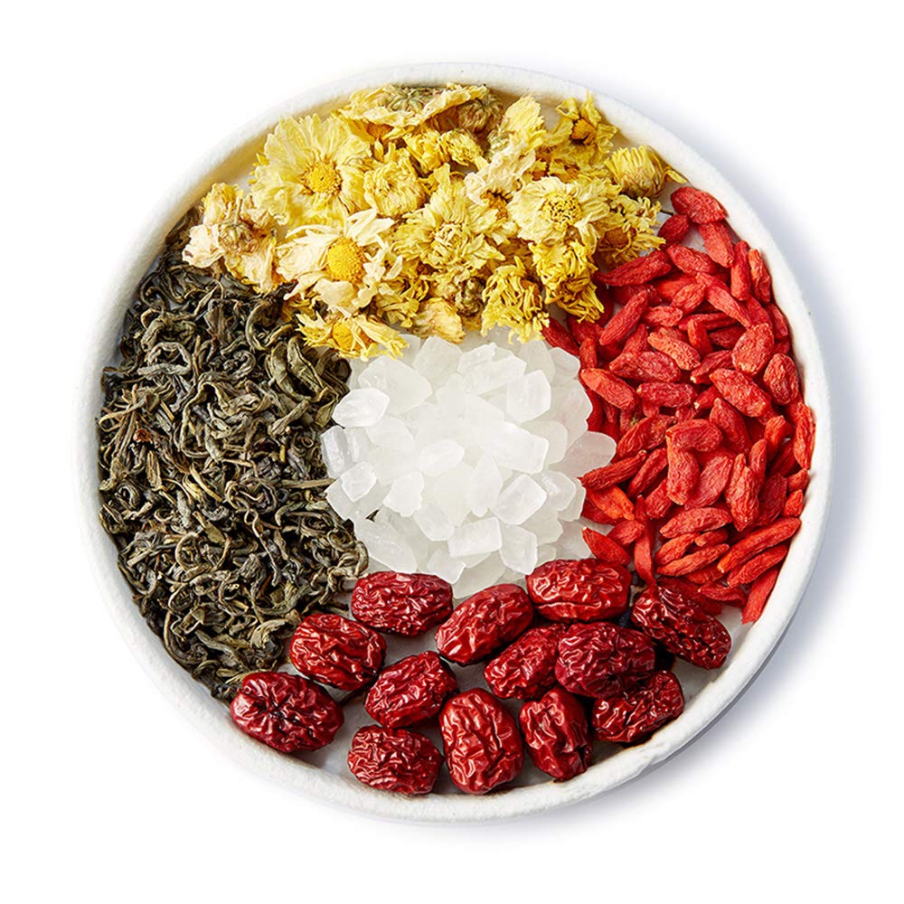 HELENOU666Chrysanthemum Red Dates Tea Combination 杭白菊花红枣花草茶