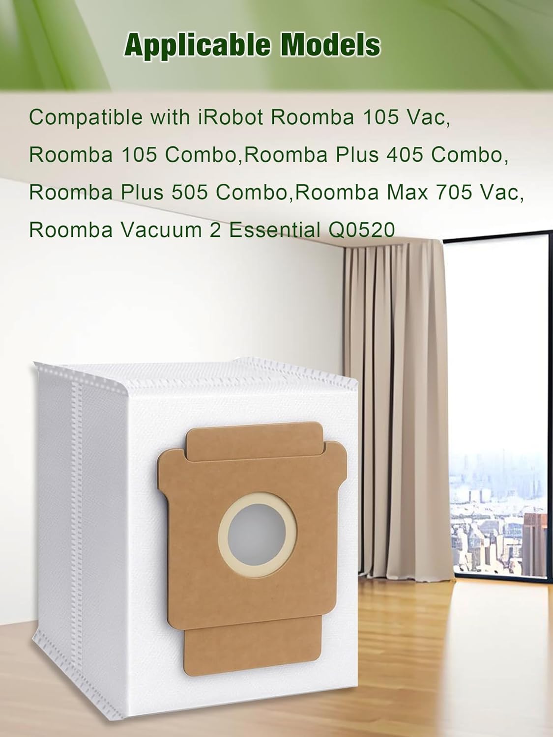 405 & 505 & 705 Vacuum Dust Bags Replacement Parts for iRobot Roomba 705/505/405/504/105/104/Q0520/Q0120/Q011/Y0110/Y0140/Essential Vac, 14-Pack