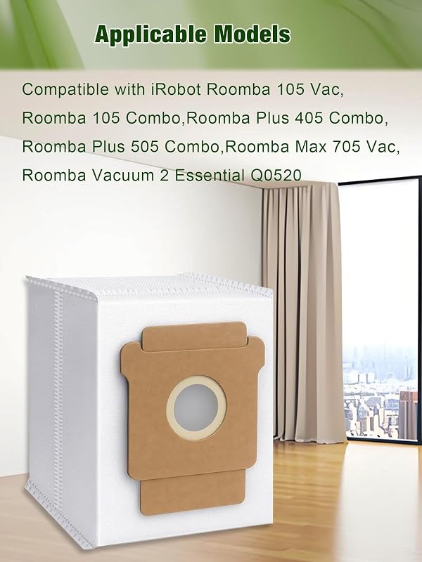 E-HAO 405 & 505 & 705 Vacuum Dust Bags Replacement Parts for iRobot Roomba 705/505/405/504/105/104/Q0520/Q0120/Q011/Y0110/Y0140/Essential Vac, 14-Pack by E-HAO - Image 3