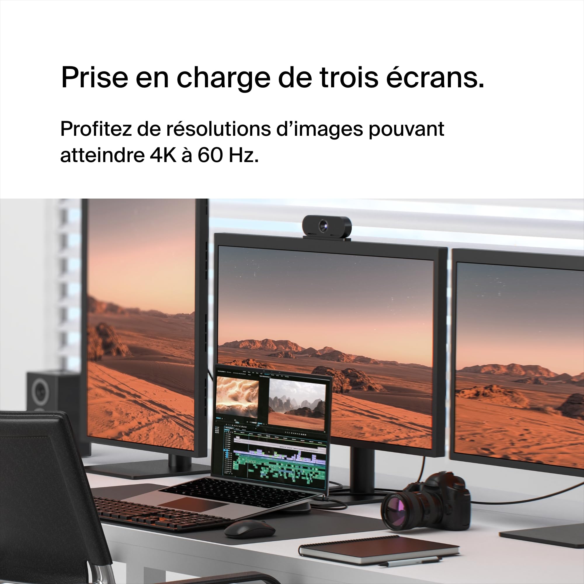 Belkin Connect Station d'accueil USB-C 11-en-1 Dock Pro (prise en charge de 3 moniteurs, Silicon Motion, Macbook, Windows, Chromebook, PD de 100 W, transfer de 10 Gbit/s, Ethernet de 2,5 Gbit/s, noir)