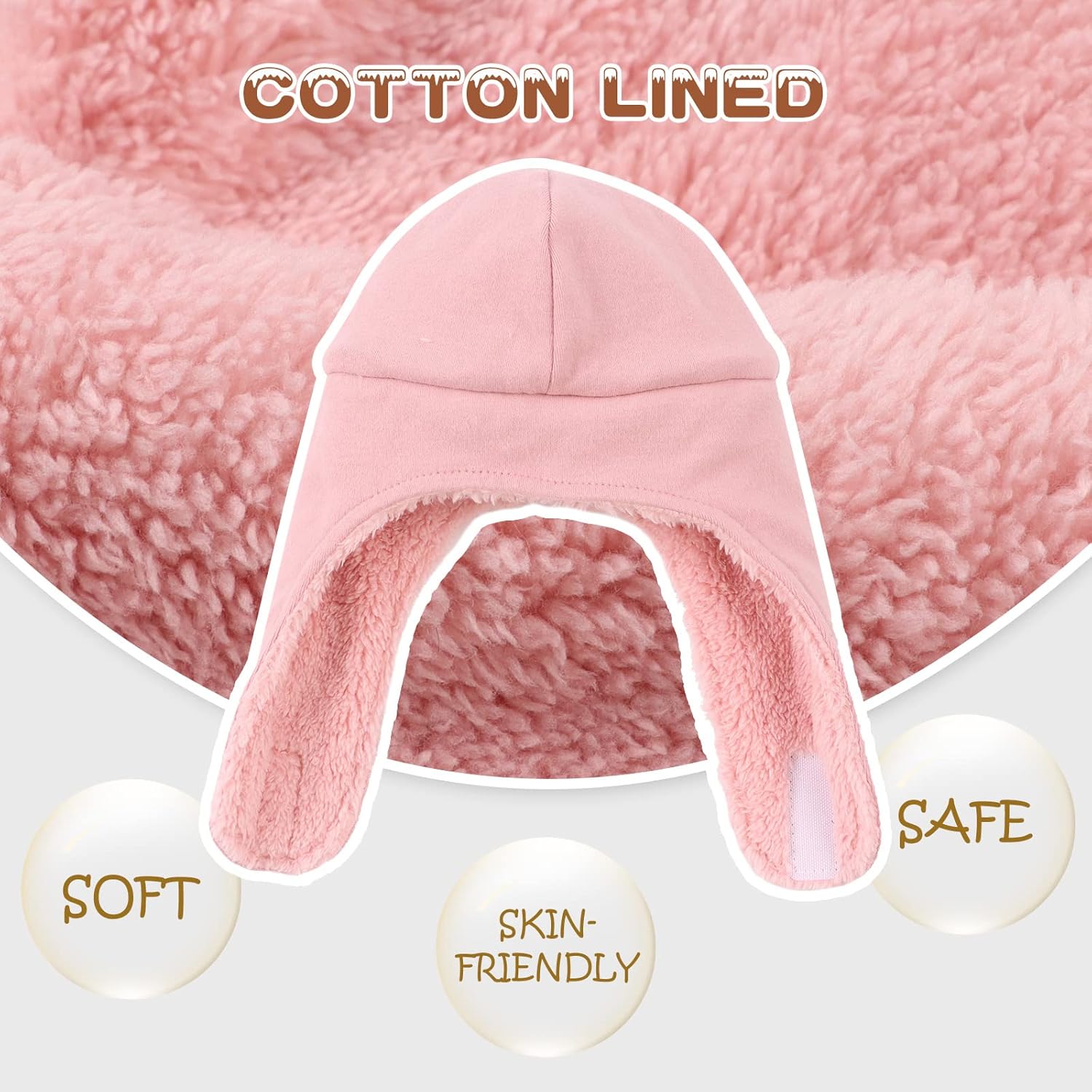 Bear Baby Winter Hat Toddler Earflap Beanie Unisex Infant Snow Cap Warm Fleece Kids Trapper Hats for Girls Boys 0-36M - Image 3