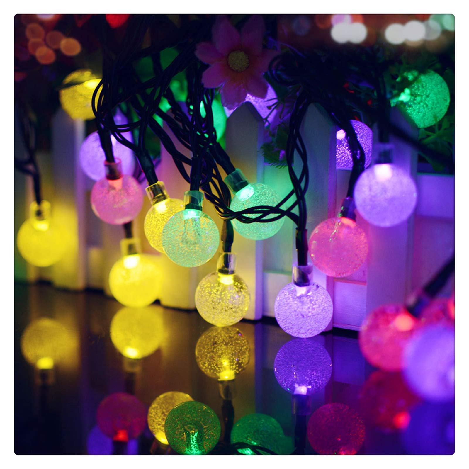 Guirnalda Bombillas Globe Cadena Luces, Bola De Cristal Luces De Cadena 8 Modos, Interior, Exterior, Dormitorio, Fiesta, Navidad, Jardín, Boda,C,100LEDs